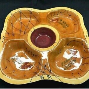 Romance By Nanette Vacher Ambiance Collection 14 1/2" Chip & Dip Platter  New